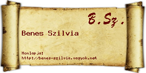 Benes Szilvia névjegykártya