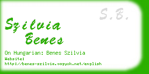 szilvia benes business card